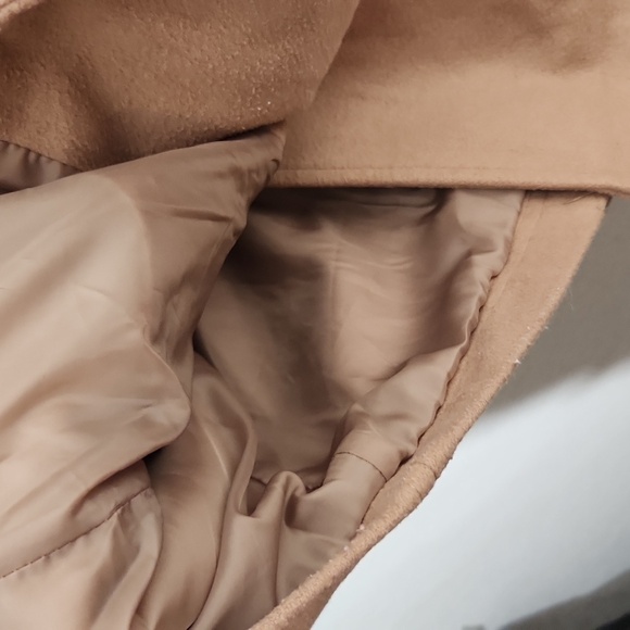 Old Navy Coat Pea Coat Medium Wool Blend Creme Carmel Light Brown Tan - Picture 8 of 14